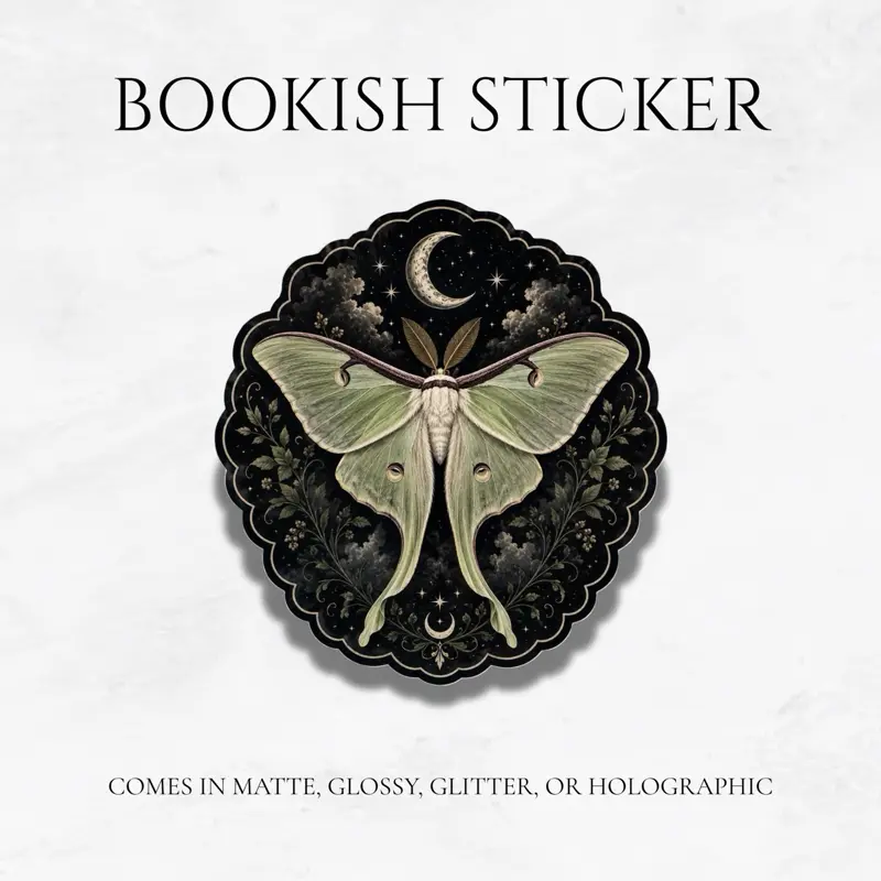 Luna Moth Sticker | Moon Moth Nature Sticker | Aesthetic Waterproof Sticker for Kindle & E-Reader