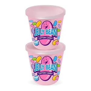Fun Sweets Cotton Candy - 2 Pack - Easter Jelly Bean CottonCandy in 1.5 oz Tubs - Individual Carnival Cotton Candy Tubs
