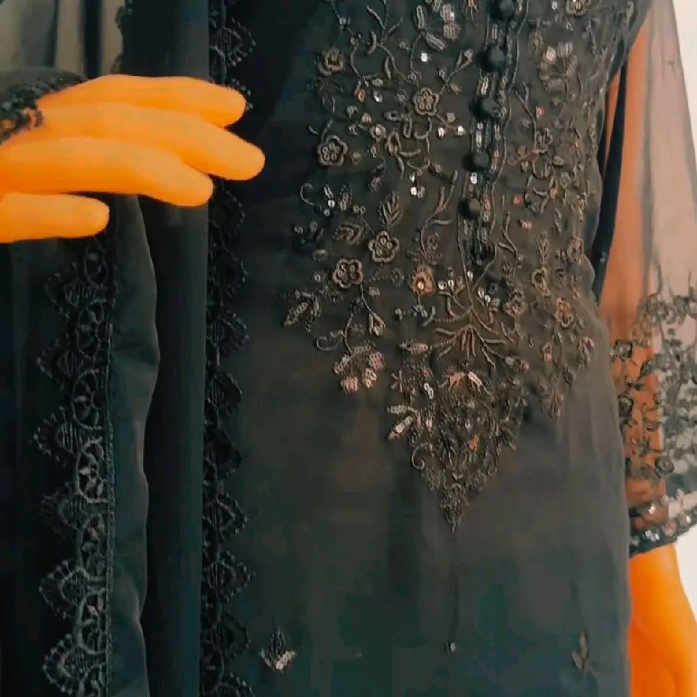 Women's Black Shalwar Kameez - Traditional South