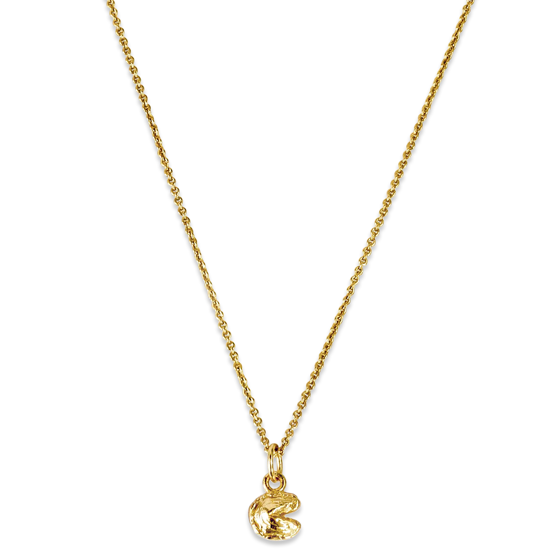 Super Mini Fortune Cookie Pendant - Gold