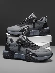 Men's Casual Striped PU Leather Shoes, Sneaker, Less Than Ankle Height, PVC Leather Sole, Comfortable and Stylish Footwear for Daily Wear