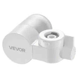 VEVOR Faucet Mount Water Filter, Horizontal Water Purifier for Sink Tap, NSF Certified Carbon Fiber Filter, Removes Chlorine Lead with 3 Filters, Fits Most Kitchen or Bathroom Faucets, WhiteVEVOR Super Brand Day