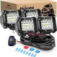 4Pcs 60W Lighs +Wiring Harness