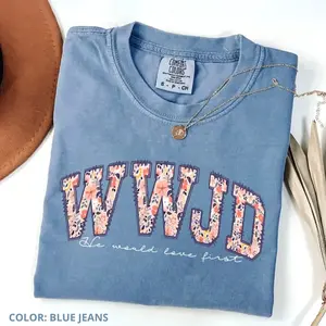 Comfort Colors WWJD Shirt, Christian Tee, Religious Gift, Walk Like Jesus TShirt, Bible Verse Faith Top, Women's Casual Short Sleeve Tee - TrendWear USA