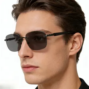 Classic Frameless Aviator Sunglasses, Ultralight HD Anti-Glare Lenses for Men & Women