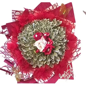Artificial flower bouquet with money design