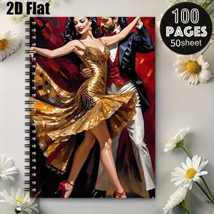 1 Spiral Coil Notebook 5.7x8.26 inch, Durable Binding, Perfect for Tango Dance Practice Notes, Valentine's Day Gift for Couples, Wedding Anniversary Memory Journal, Dance Class Notebook, Ideal for Daily Practice Records and Romantic Moments Docum