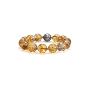 Citrine Wealth Bracelet, Natural Crystal Beads, Success & Abundance Jewelry for Manifestation