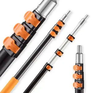 Telescopic Extension Pole, 3.8-12 FT Multi-Purpose Extendable Pole, Sturdy Aluminum Alloy Paint Pole Extension with Flip-Lock Design, High Reach Roller Stick for Painting, Dusting and Cleaning