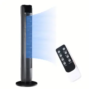 【Deal】36" Silent Tower Fan with Cold Air Blowing - Bladeless Vertical Design, 60° Rotation, 5 Speeds & Timer, Remote Control for Bedroom, Office, Living Room, Tower Fan for Bedroom, Sleek Cylindrical Structure, Office Cooling, Spacesaving Design