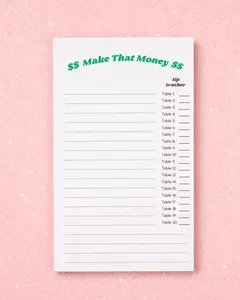 Tip Tracker Server Notepad - 75 Sheets, Easy to Use, Organize Earnings Office Stationery Notebook