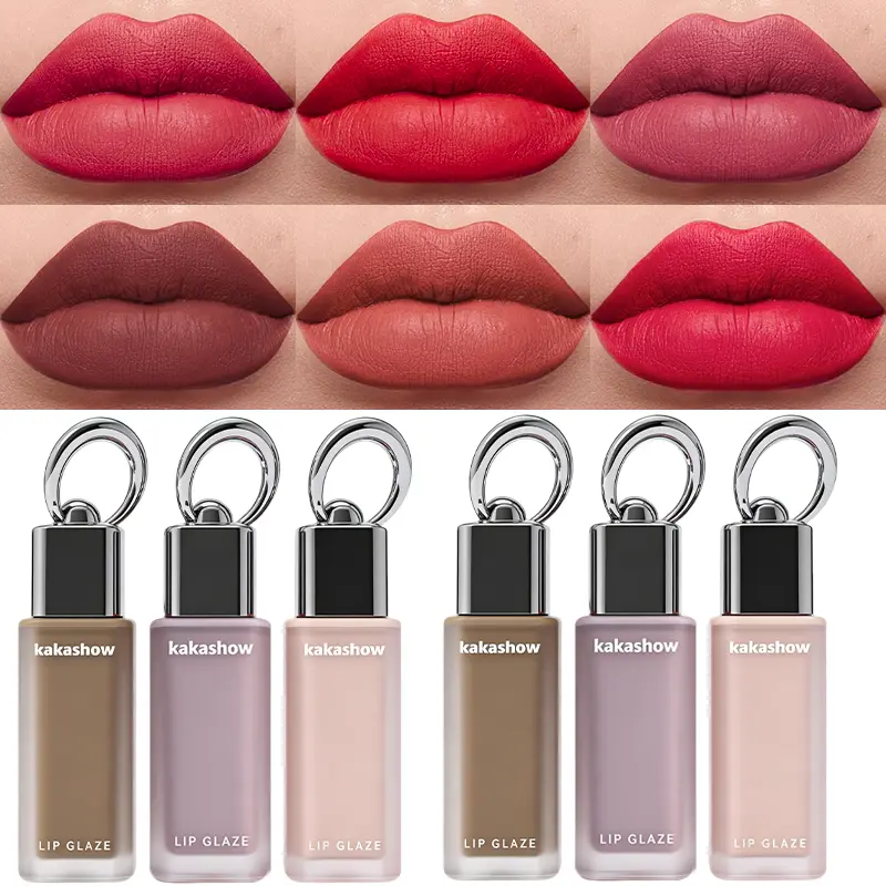 TikTok Viral Hangable Matte Lip Gloss Keychain Set, 6 Shades Mini Velvet Lip Gloss Bag Charms, Long-Lasting Waterproof, Smudge-Proof & Non-Sticky, Portable Lip Makeup Gift for Valentine’s Day, Mother’s Day, Teen Girls & Women