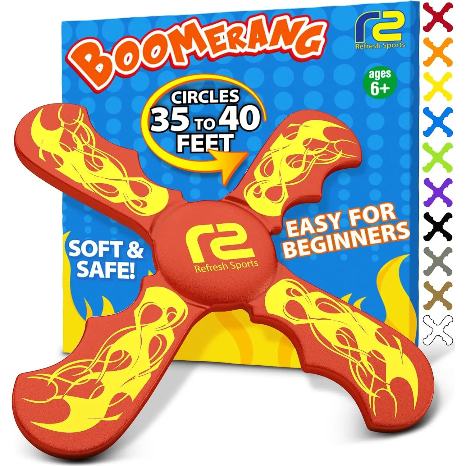 Boomerang for Kids - It Really Does Fly Back - Fun & Easy to Use Toy Gifts for Boys & Girls - Soft Foam Design Allows for Safe Play Perfect Beginner Toy Gift Idea & Kids Boy Birthday Party Activity
