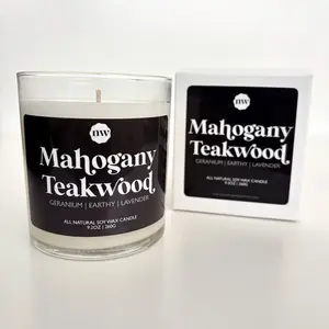 Single Wick Candle | Mahogany Teakwood
