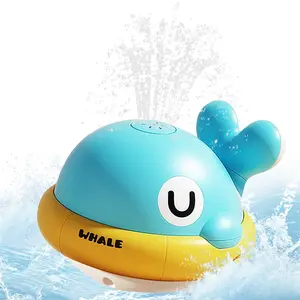 Baby bath toys, luminous whale sprinklers, bath bubble machine automatic bubble machine with music bath toys bathtub and pool bath toys, children's summer swimming pool water toys.