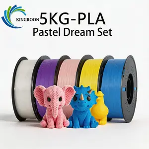KINGROON 5 kg Multicolor PLA Filament Multicolor Set, 1.75 mm ±0.02 mm, Summer Dopamine Color Blend, Smooth Feed & Tangle-Free, Ideal for Creative 3D Printing Projects print material
