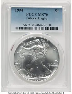 Modern Bullion Coins (1994 Silver Eagle Blue Gradient)