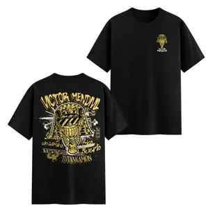 Victor Mendivil Tutankhamun Pharaoh Graphic TShirt, Gold Ancient Egypt Inspired Streetwear Tee, Hip Hop Urban Style, Perfect Gift For Pop Culture Lovers