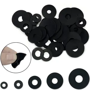 200 count Flat Rubber Washers Assortment Kit: Black Rubber Flat Washer for /Faucets/Screws/Garden Hose/Plumbing, 5 Sizes