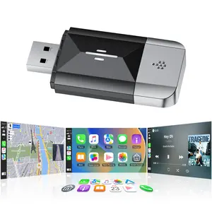 LAMTTO 2-in-1 Wired to Wireless CarPlay Adapter, Suitable for with CarPlay & Android Auto, Suitable for Wired Carplay/Android Auto Upgrade, Supports iOS 10+ and Android 11+ fathersdaygift
