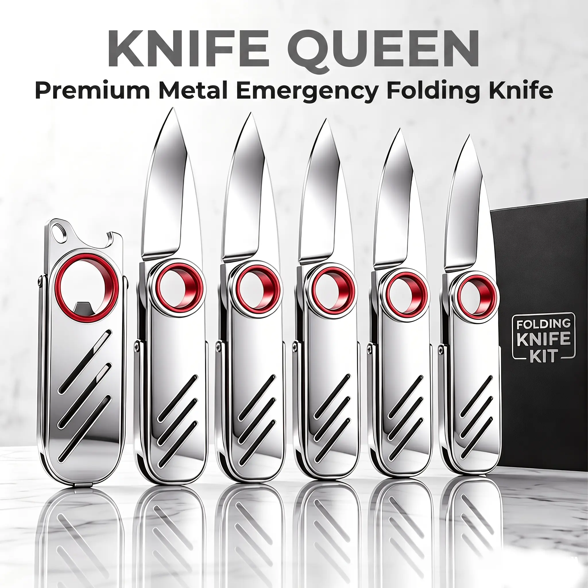 1/2/3/4/5pcs Stainless Steel Compact EDC Knife High-Quality Box Cutter Pocket Knife Practical Knife Sturdy Blade Includes Outdoor Camping 1.7 in Blade