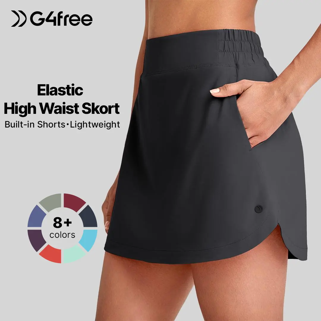 G4Free A Line Golf Skirts for Women Elastic High Waisted Tennis Skorts Soft Casual Athletic Inner Shorts with 4 Pockets G4Free A Line Golf Skirts for Women Elastic High Waisted Tennis Skorts Soft Casual Athletic Inner Shorts with 4 Pockets