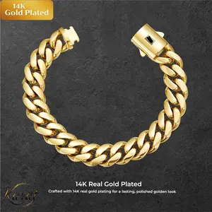 【Glossy model】14K gold-plated Cuban bracelet | The latest electroplating gold-plating process for rust prevention| Miami hip-hop style fashion items| The best gift for men and women| Couples' style| 6mm/8mm/10mm/12mm/14mm Valentine's Day gift