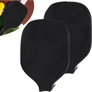 2 PCS Pickleball Paddle Covers, Durable Neoprene Universal 8.26 x 11.8Inch Zippered Racket Sleeve Storage Bag, Fits USAPA Standard Pickleball Racquets