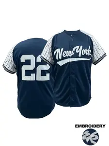 Men's Letter & Number Embroidered Baseball Jersey, Regular Fit Casual Short Sleeve V Neck Baseball Top for Summer, Fashion Men's Clothes for Daily Wear, Jersey Tee, Sports Tops, Embroidery Sportswear
