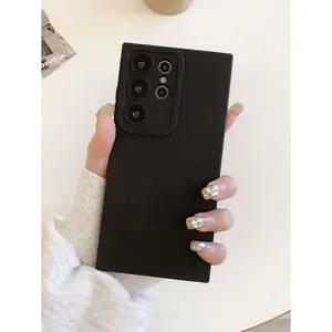 1pc Magenta Solid Color Phone Case, Lens Protection Phone Case, Compatible With Samsung Galaxy for Galaxy S26