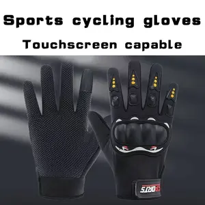 Breathable Touchscreen Motorcycle Gloves, Comfortable Knitted Full Finger Gloves, Ideal for Outdoor Sports and Cycling