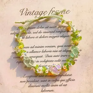 GX Magichouse Women's Natural Stone Beads Bangle - Retro Aesthetic Wreath-Shape Hand Rope Bracelet with Unique Design, Ideal for Daily Wear & Birthday Gifts