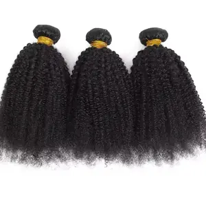 Afro Kinky Curly Human Hair Bundle 1PC PK Natural Extensions 100% Unprocessed Natural Human Hair for Styling