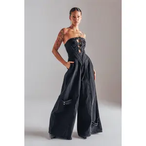 SO YESTERDAY WIDE LEG DENIM JUMPSUIT