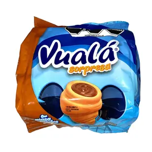 VUALA SORPRESA - MINI CUERNITOS RELLENOS SABOR CHOCOLATE, VAINILLA o CAJETA - 60 GRAMOS POR PIEZA - AUTHENTIC MEXICAN SNACK - PRODUCT OF MEXICO