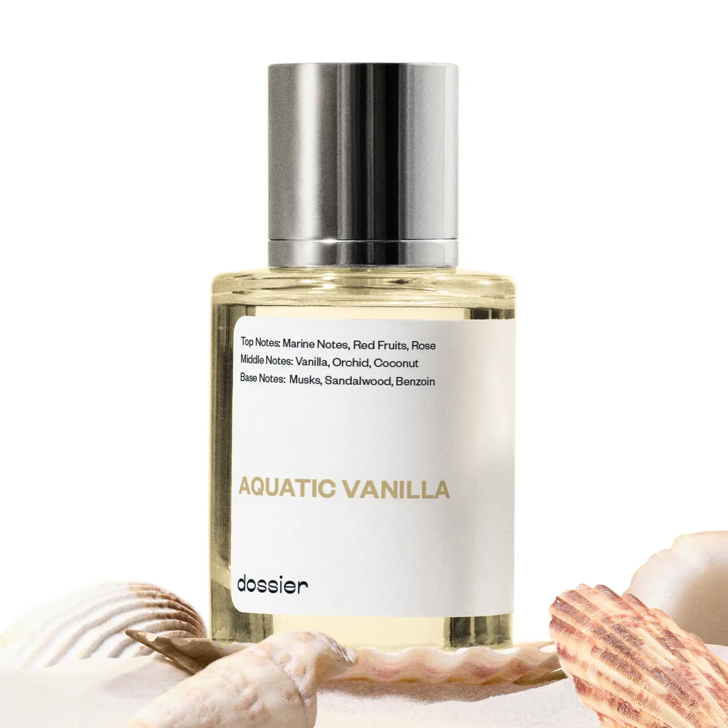 Aquatic Vanilla, Dossier, Unisex, 50ml-100ml, Eau de Parfum, Marine Notes, Rose, Red Fruits, Vanilla, Orchid, Coconut, Musk, Sandalwood