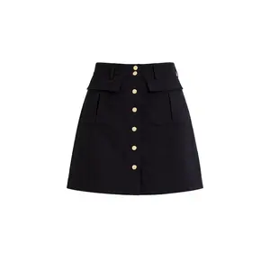 In Our Girly Era Woven Front Flap Pocket Mini Skirt