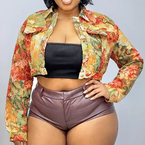Vintage Floral Crop Jacket