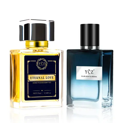 YCZ Men's Luxury 2-Piece Fragrance Gift Set (Single Item) - Gent’s Club 50ml EDP, Carnival Eternal Love 75ml EDP, Aromatic-Spicy Woody Scent With Amber Oud, Lemon-Lime Notes, Long-Lasting Masculine Scent For Nightclub, Ready Gift Packaging
