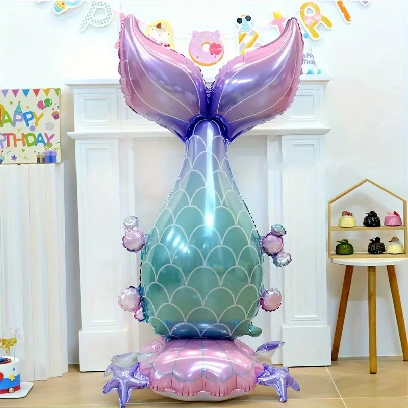 Mermaid Tail Balloon Decoration, Birthday Party Decorations, Perfect for Birthdays & Parties, Indoor Outdoor Use, Unique Party Favor Gift Idea, Glossy Balloon Shine, Party Balloons Decorations