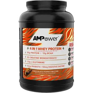 Chocolate Peanut Butter Whey Protein Powder | Scientifically-Designed Optimum Muscle Stack, Gut, Brain, Immune | Protein, BCAA, Creatine, L-Glutamine, Probiotics, Digestive Enzymes | 40.9oz