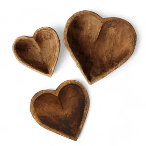 Wood Heart Bowl- Three Sizes- Wood Dough Bowl