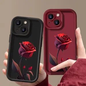 A romantic rose-themed phone case suitable for iPhone 17 16 15 14 13 12 11 PRO MAX PLUS, AIR Mini SE, etc., featuring a flexible design, compatible with iPhone XS MAX, shockproof and anti-drop, an ideal holiday gift for friends and family