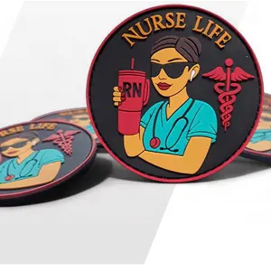 Nurse Life | High Quality RN Velcro Patch | Perfect for Nurses & Nursing Gifts | Nurse with Airpods, Tumbler and shades