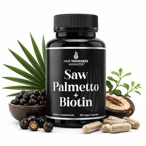 Saw Palmetto + Biotin Advanced 2-in-1 Hair Support Supplement - Natural Saw Palmetto Extract with 10,000mcg Biotin - Supports Hair Growth, Thickness & Healthy Hair Appearance for Men & Women - Vegan Capsules - DHT Support Formula