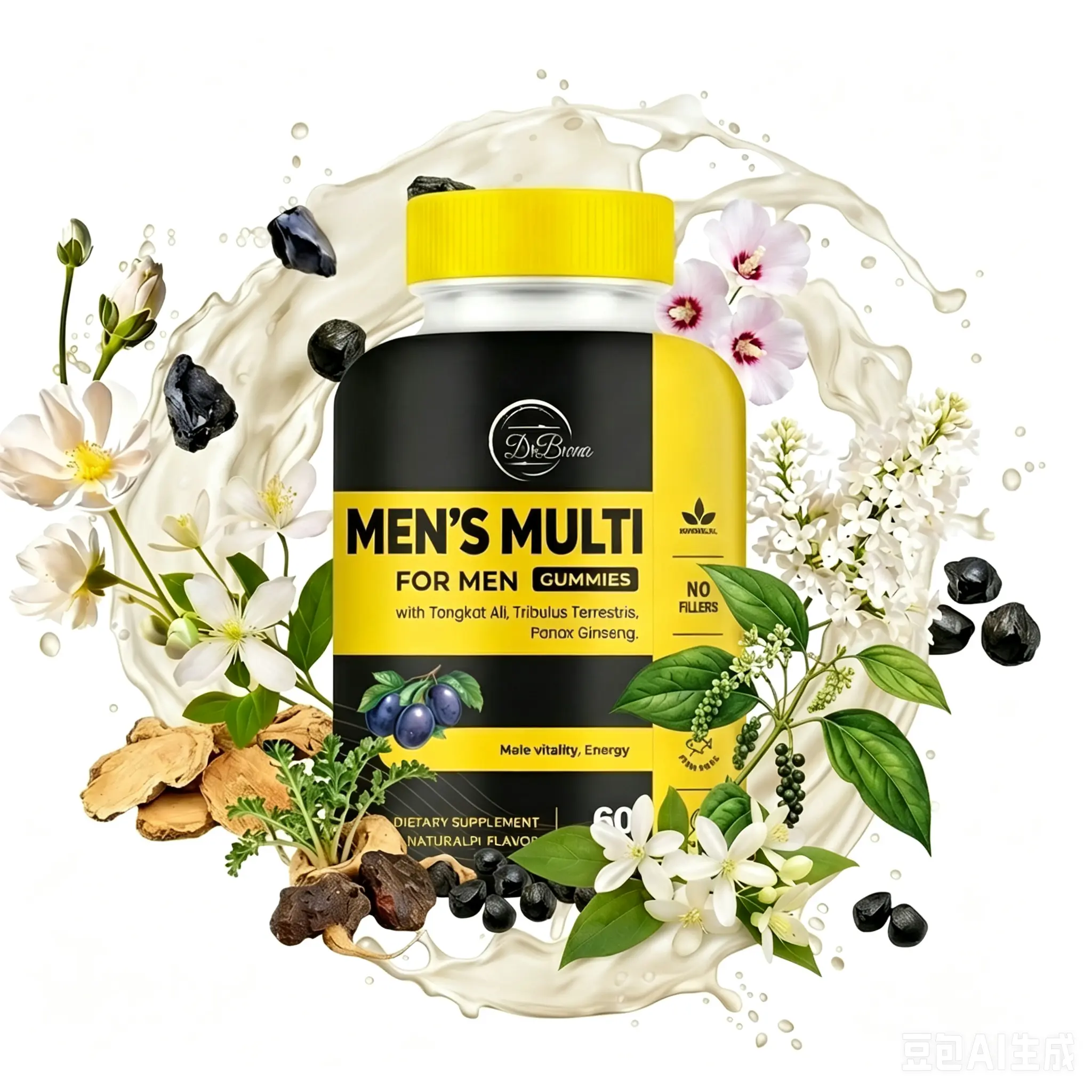 Men’s Multivitamin & Mineral Supplement, 60 Capsules Natural Extract Formula, Supportive Complex Soft Chews Rich in a Full Spectrum of Nutrients