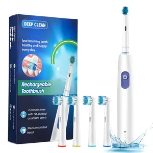 Smart Electric Toothbrush for Adults, Automatic Rotating Oral Care, 5 Modes Rechargeable Brush, Includes 4 Soft Replacement Heads, Rechargeable Electronic Toothbrushes