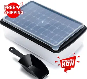 I.n.n.O.r..c.a .Ic.e Cube Tray with Lid and Storage Bin for Freezer, Easy-Release 55 Mini Nugget Ice Tray with Spill-Resistant Cover,Container, Scoop, Flexible Durable Plastic Ice Mold & Bucket, BPA Free,Black