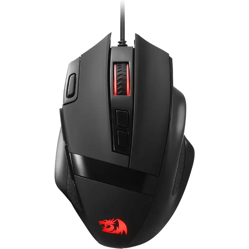 Redragon M619 RGB Wired Optical Gaming Mouse - 12800 DPI, 8 Programmable Buttons, Ergonomic Natural Grip, Fire Button Design, Software-Supported DIY Keybinds, Customizable Display Keys, PC Accessories, Computer Peripherals, Gamer Stuff