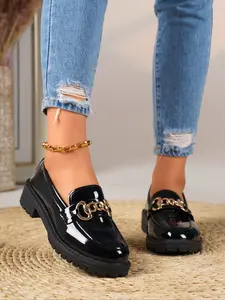 Summer New Girl Women Low Heel Single Shoe, Spring Fall Waterproof Platform Thick Sole Mary Jane Shoes, Comfortable Dress Loafers for Back-To-School